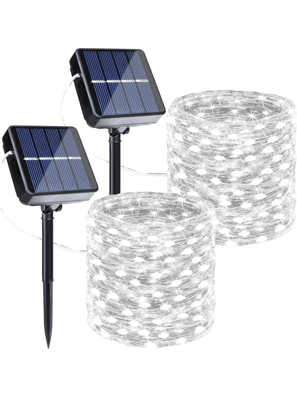 White Halloween Solar String Twinkle Lights 2 Pack Total 80FT 240LED Solar Light